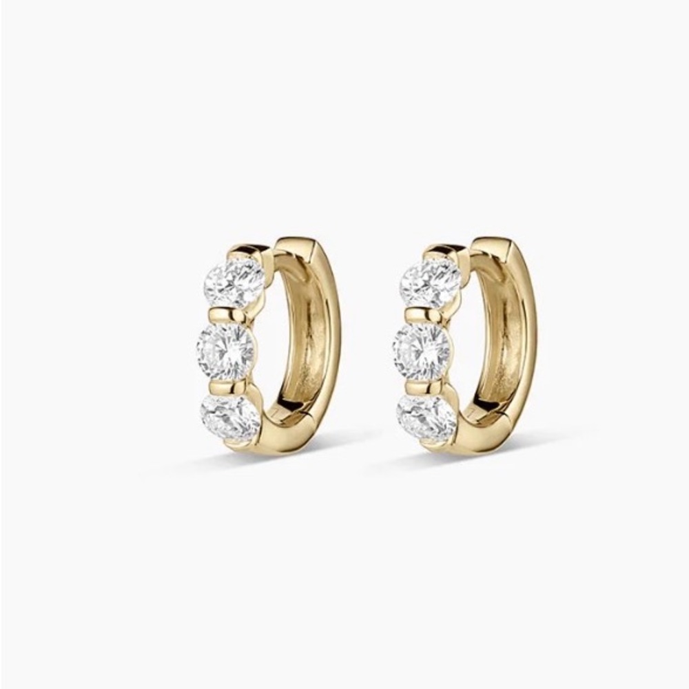 Gorjana Lab Grown Diamond Halo Trio 14k Huggie